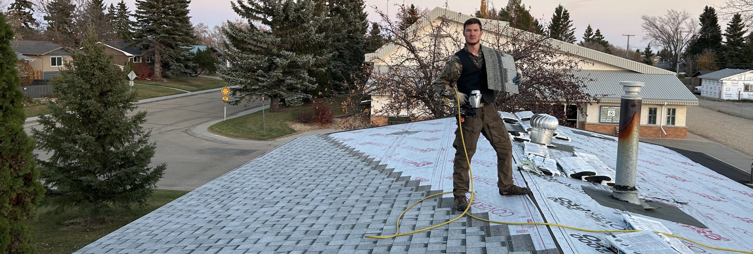 Completed asphalt roof