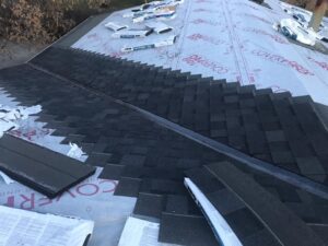 Roofing in progress