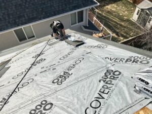 One of our roofers in action